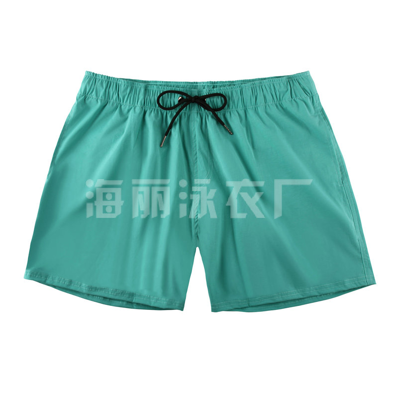 海丽泳衣厂绿色男士短款沙滩裤 